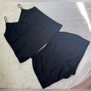 Stars Above Black Satin Sleepwear Set